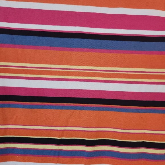 NWT Talbots Striped Blouse Top Stretch Orange Pink Classic Women's S - Picture 3 of 6